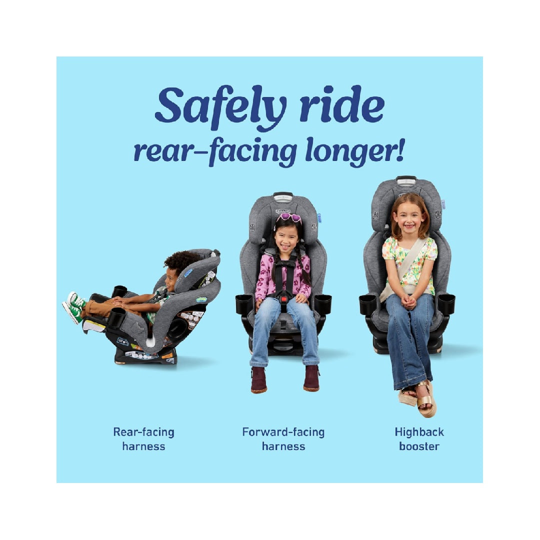 Graco Extend2Fit Convertible Baby Car Seat, 3-in-1,Ashten 2.0