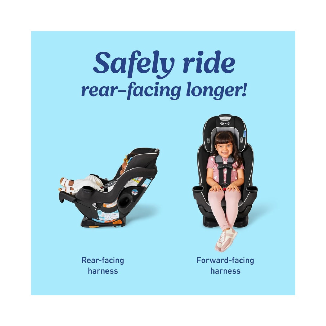 Graco Extend2Fit Convertible Baby Car Seat, 2-in-1, Gotham 2.0