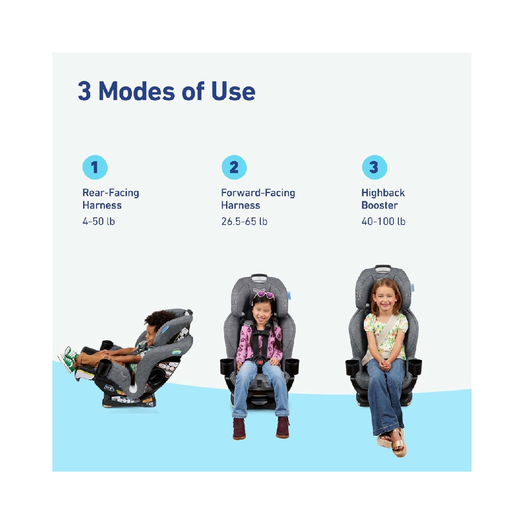 Graco Extend2Fit Convertible Baby Car Seat, 2-in-1, Cullen 2.0