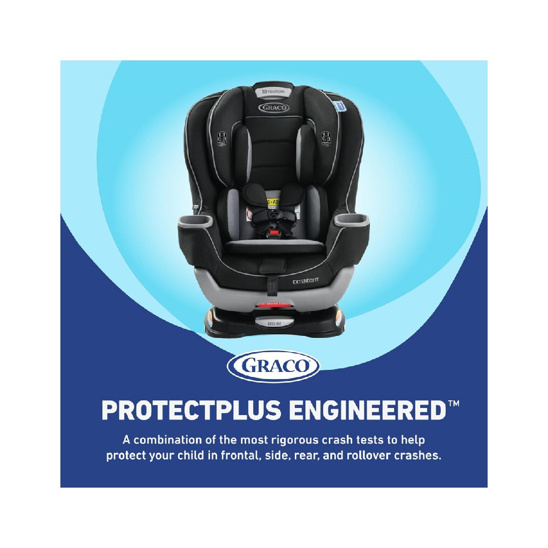 Graco Extend2Fit Convertible Baby Car Seat, 2-in-1, Gotham