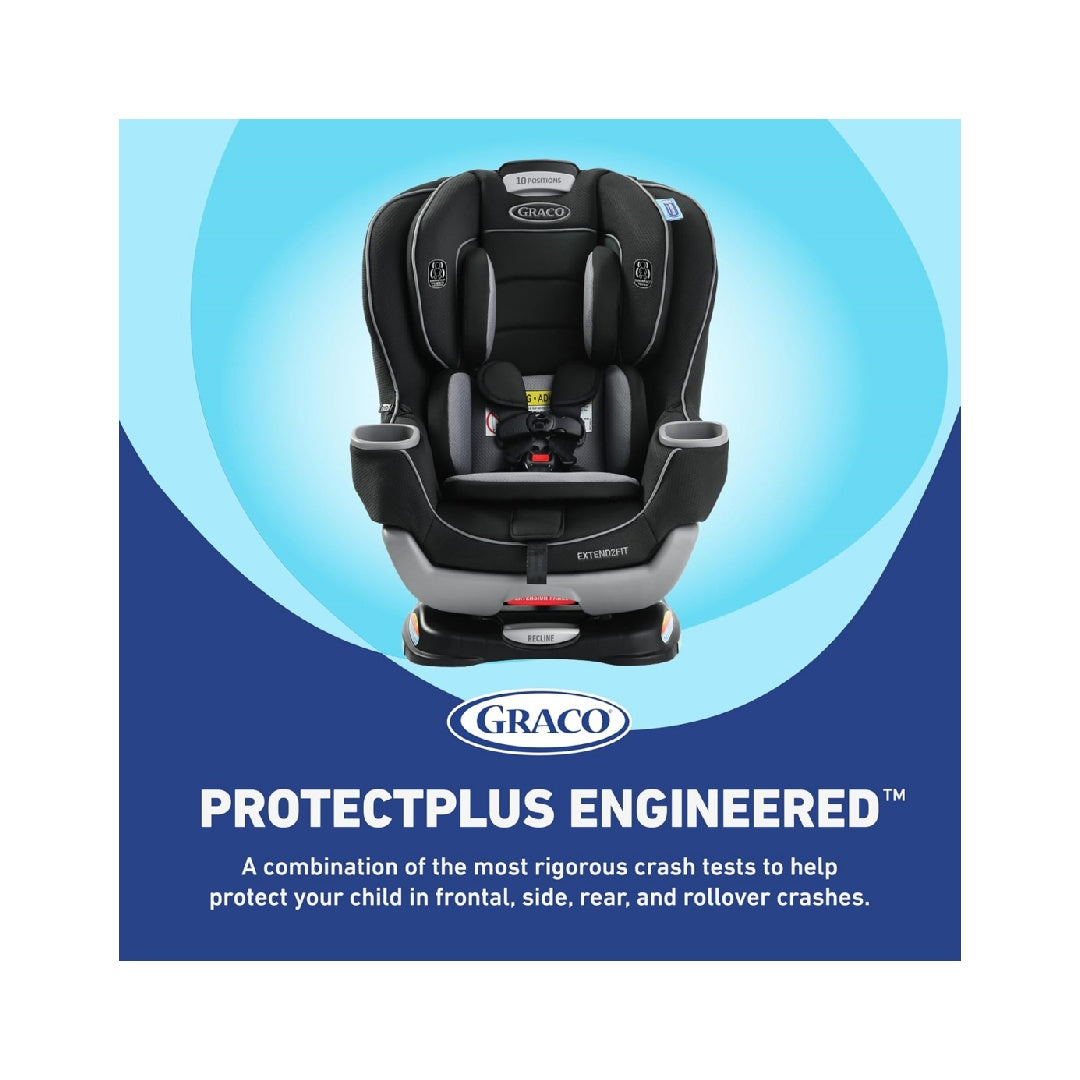 Graco Extend2Fit Convertible Baby Car Seat, 2-in-1, Gotham