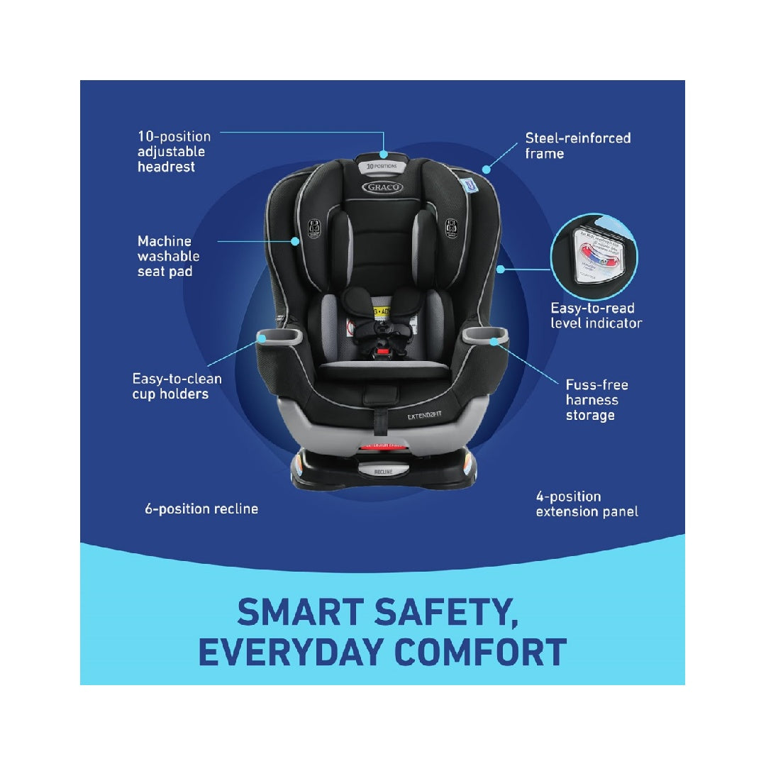 Graco Extend2Fit Convertible Baby Car Seat, 3-in-1,Kenzie