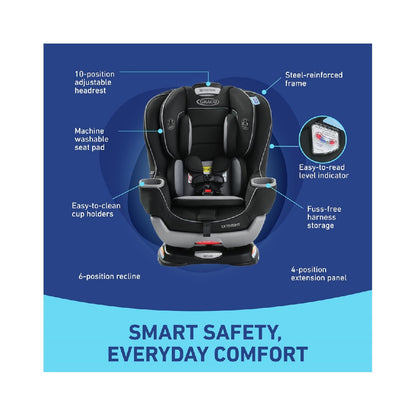 Graco Extend2Fit Convertible Baby Car Seat, 3-in-1,Kenzie
