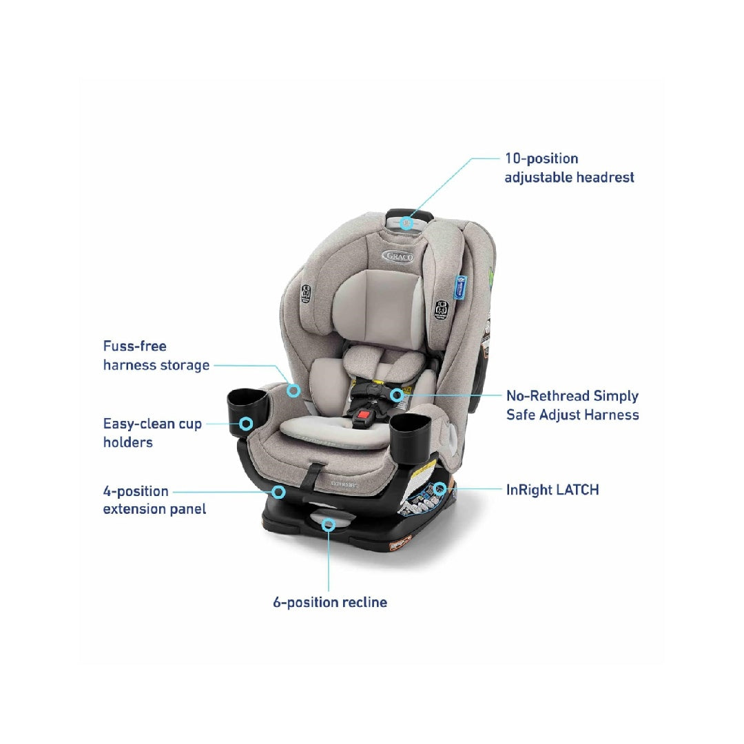 Graco Extend2Fit Convertible Baby Car Seat, 3-in-1,Ashten 2.0