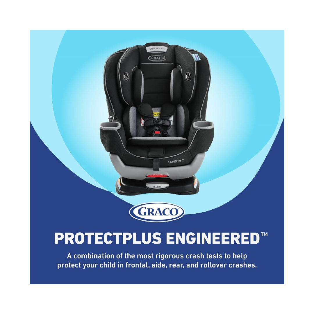 Graco Extend2Fit Convertible Baby Car Seat, 2-in-1, Kenzie