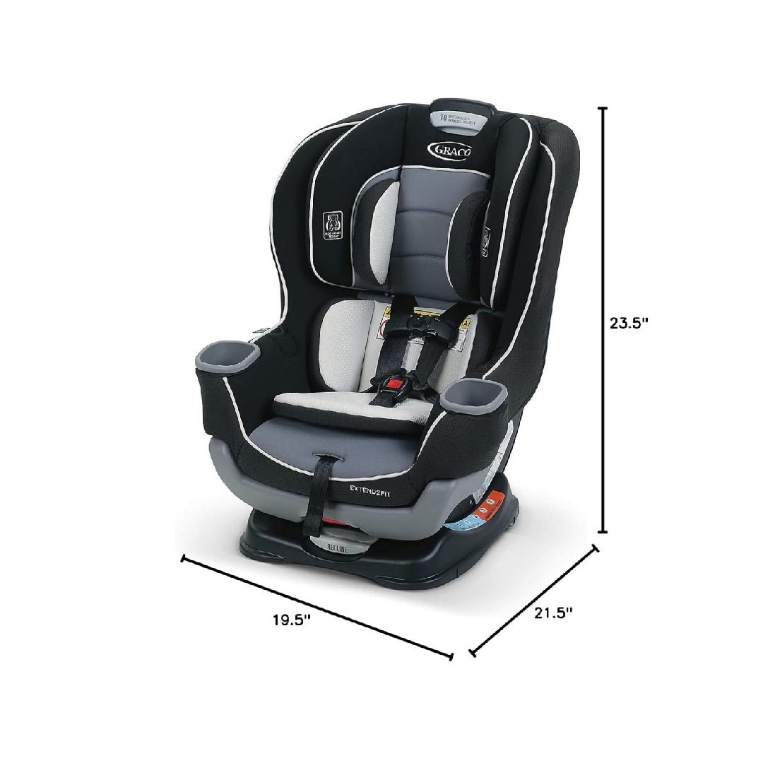 Graco Extend2Fit Convertible Baby Car Seat, 2-in-1, Gotham