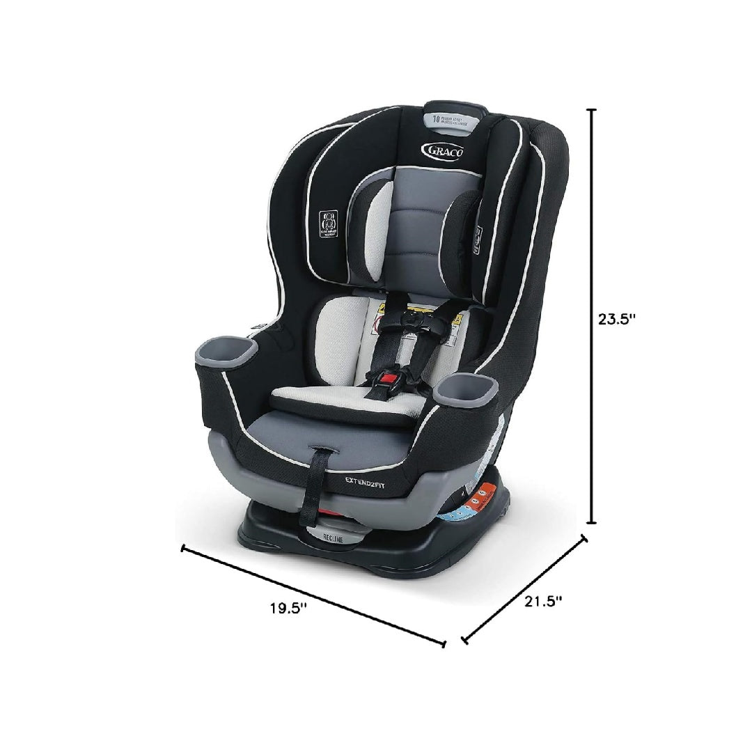 Graco Extend2Fit Convertible Baby Car Seat, 3-in-1,Gotham