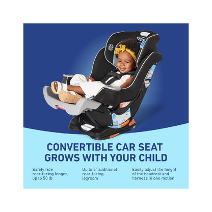 Graco Extend2Fit Convertible Baby Car Seat, 2-in-1, Gotham