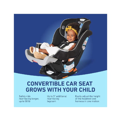 Graco Extend2Fit Convertible Baby Car Seat, 3-in-1,Gotham