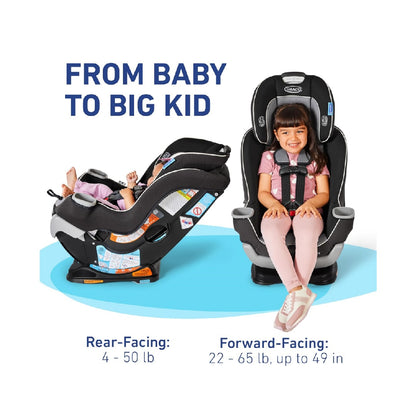Graco Extend2Fit Convertible Baby Car Seat, 2-in-1, Kenzie