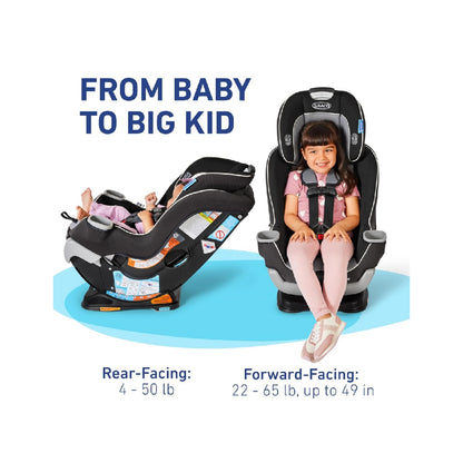 Graco Extend2Fit Convertible Baby Car Seat, 3-in-1,Gotham
