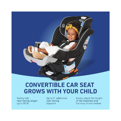 Graco Extend2Fit Convertible Baby Car Seat, 2-in-1, Kenzie