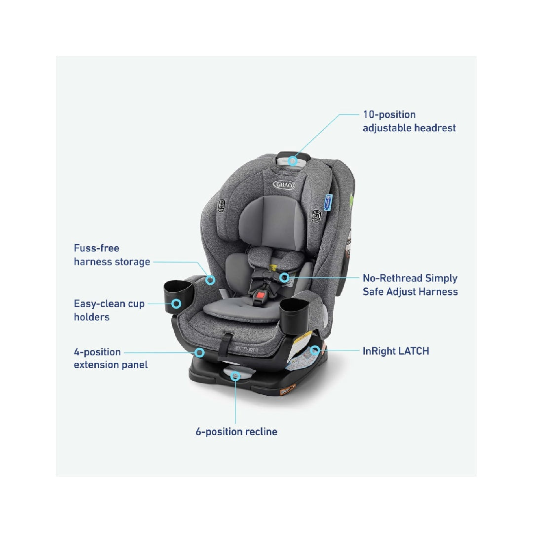 Graco Extend2Fit Convertible Baby Car Seat, 3-in-1,Cullen 2.0