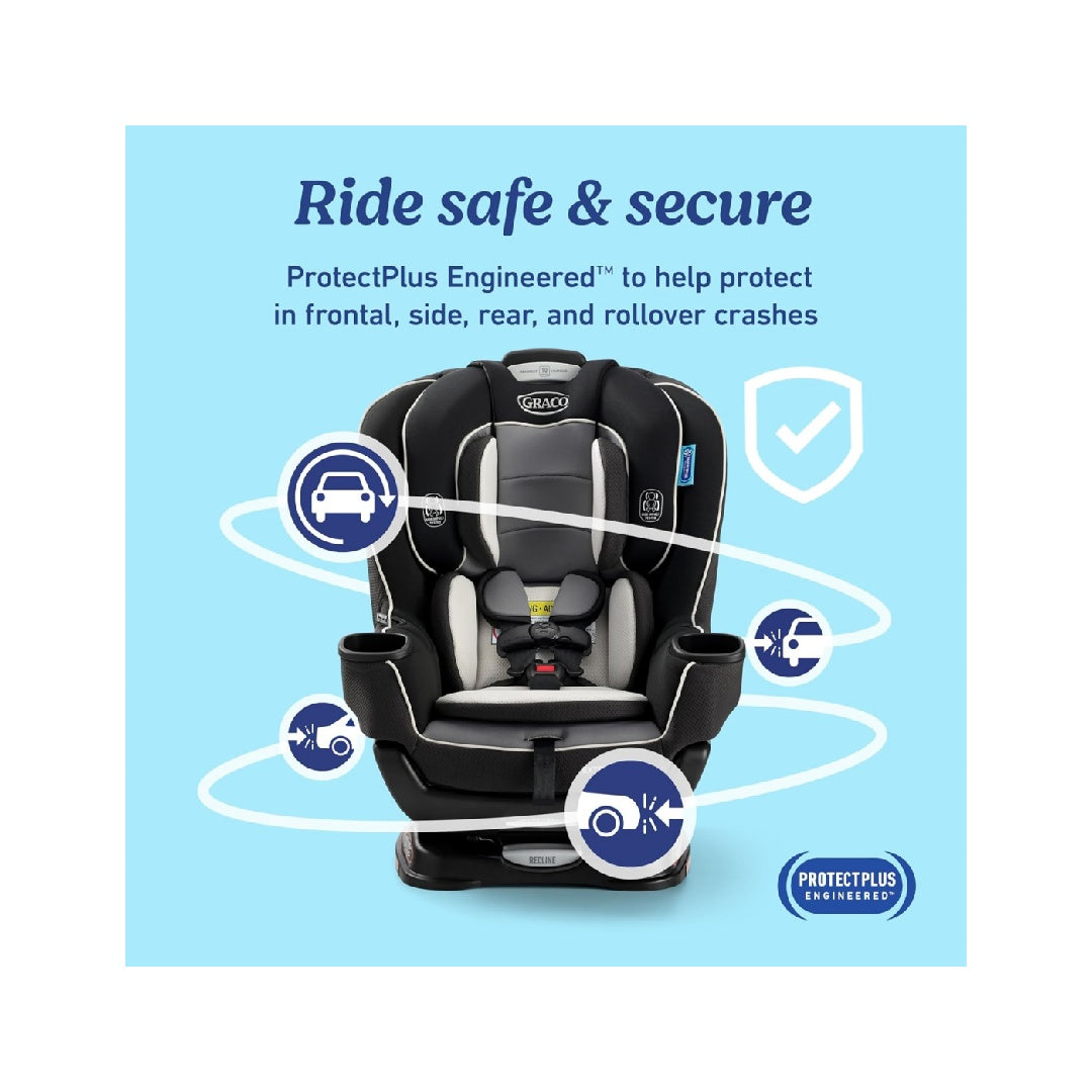 Graco Extend2Fit Convertible Baby Car Seat, 2-in-1, Spire 2.0