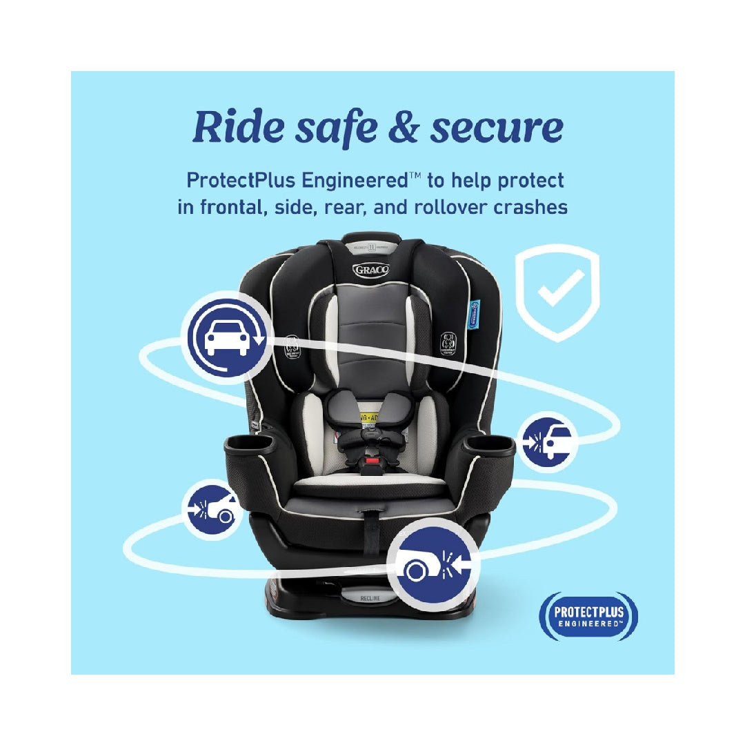 Graco Extend2Fit Convertible Baby Car Seat, 2-in-1, Gotham 2.0