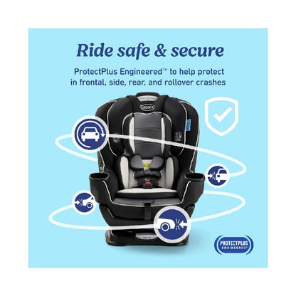 Graco Extend2Fit Convertible Baby Car Seat, 2-in-1 Design，Kenzie 2.0