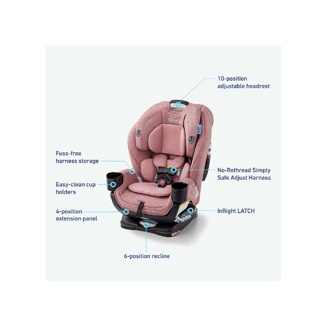 Graco Extend2Fit Convertible Baby Car Seat, 3-in-1,Kenzie 2.0